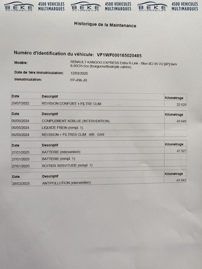 RENAULT KANGOO 11325€ HT - Extra R-Link - Blue dCi 95